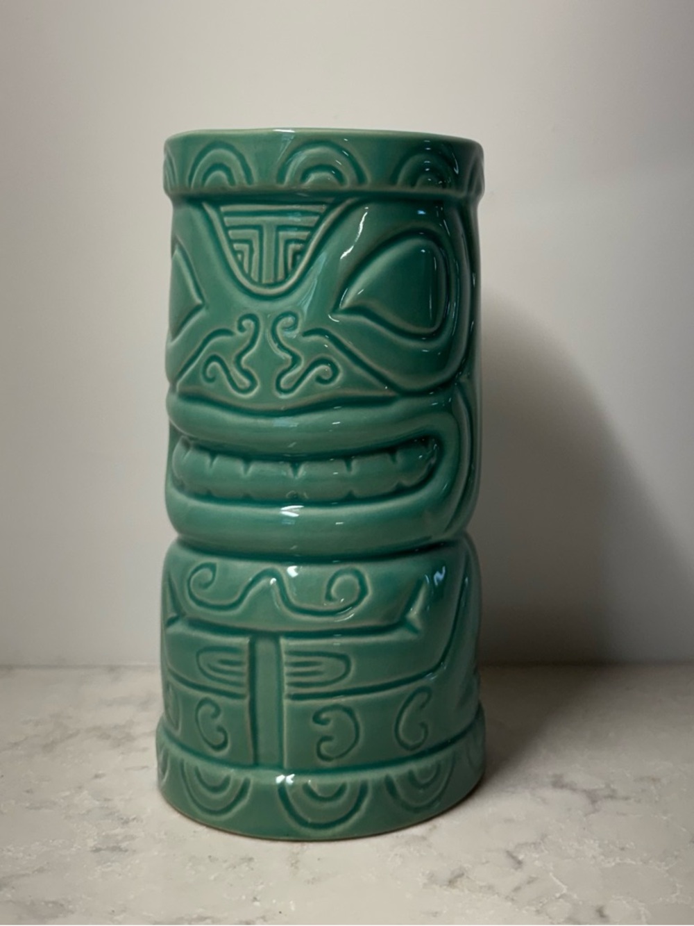 Malibu Teal Tiki Ceramic Tumbler